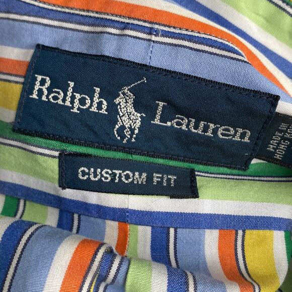 Ralph Lauren colorful striped button down shirt size 16 1/2 large - Picture 8 of 10